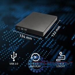 Obudowa/kieszeń na napęd optyczny CD/DVD SATA USB 2.0 12.7mm