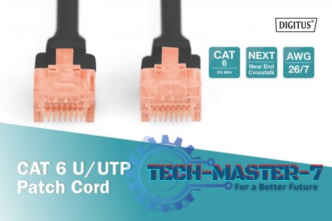 Patch cord U/UTP kat.6 PVC 5m czarny Patch cord U/UTP kat.6 PVC 5m czarny