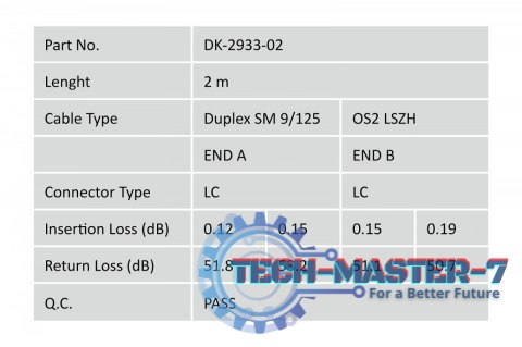 Patchcord FO Singlemode 09/125 OS2 LC-LC duplex 2m Żółty Patchcord FO Singlemode 09/125 OS2 LC-LC duplex 2m Żółty