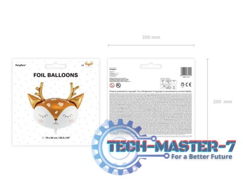 Balon foliowy Jelonek głowa 73cm x 64cm Balon foliowy Jelonek głowa 73cm x 64cm
