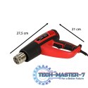 KAFUWELL Opalarka elektryczna z regulacja tempratury 0-600 st. C przepływ powietrza 300-500 l/min + 4 wymienne końcówki 1850W