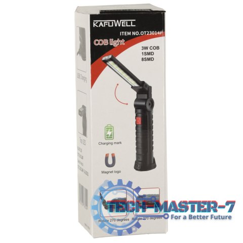 Lampa warsztatowa latarka USB 5 trybów magnes hak akumulator 1200 mAh 200 lm KAFUWELL Lampa warsztatowa latarka USB 5 trybów magnes hak akumulator 1200 mAh 200 lm KAFUWELL