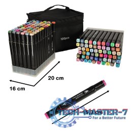 Markery dwustronne mazaki alkoholowe w etui 120 + podstawka
