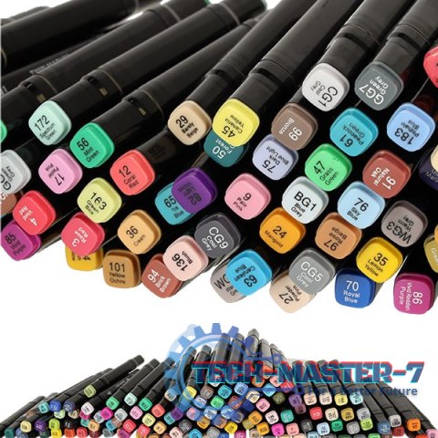 Markery dwustronne mazaki alkoholowe w etui 120 + podstawka Markery dwustronne mazaki alkoholowe w etui 120 + podstawka