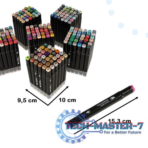 Markery dwustronne mazaki alkoholowe w etui 204 + podstawka Markery dwustronne mazaki alkoholowe w etui 204 + podstawka