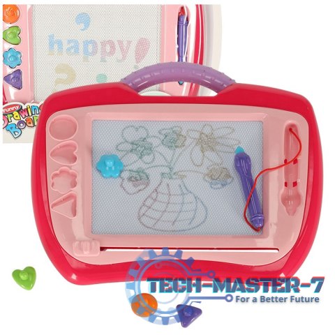 Tablica magnetyczna tablet do rysowania znikopis stempelki różowy XL Tablica magnetyczna tablet do rysowania znikopis stempelki różowy XL