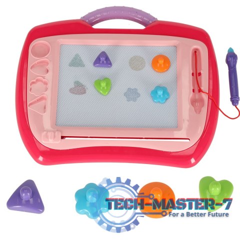 Tablica magnetyczna tablet do rysowania znikopis stempelki różowy XL Tablica magnetyczna tablet do rysowania znikopis stempelki różowy XL