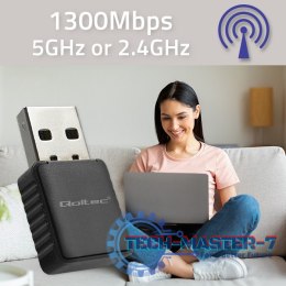 Adapter bezprzewodowy Ultra szybki DUAL mini WiFi 2 x 2dBi Standard AC | 1300Mbps