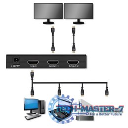 Aktywny rozdzielacz Splitter 2 x HDMI 4K x 2K | 3.4Gb/s
