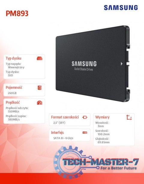 Dysk SSD DCT PM893 240GB MZ7L3240HCHQ-00W07 Dysk SSD DCT PM893 240GB MZ7L3240HCHQ-00W07