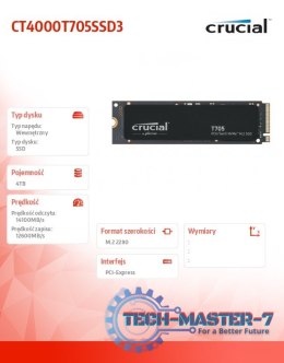 Dysk SSD T705 4TB M.2 NVMe 2280 PCIe 5.0 14100/12600