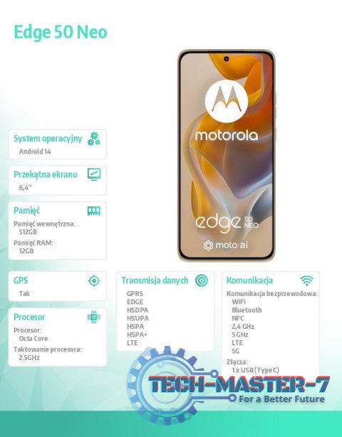 Smartfon Edge 50 neo 12/512, Pantone Latte Smartfon Edge 50 neo 12/512, Pantone Latte