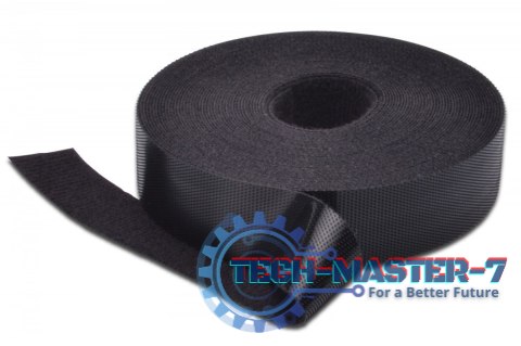 Taśma rzepowa do okablowania strukturalnego, szerokość 20 mm, rolka 10 m, Czarna Taśma rzepowa do okablowania strukturalnego, szerokość 20 mm, rolka 10 m, Czarna