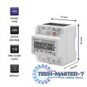 Trójfazowy elektroniczny licznik | miernik zużycia energii na szynę DIN | 400V | LCD | 4P