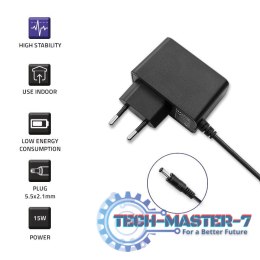Zasilacz wtyczkowy 15W | 15V | 1A | 5.5*2.1