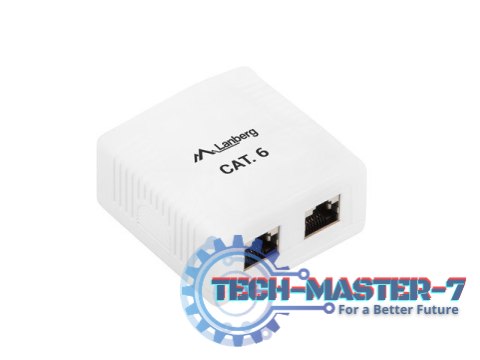 Gniazdo natynkowe 2x RJ45 Kat.6 białe ekranowane Gniazdo natynkowe 2x RJ45 Kat.6 białe ekranowane