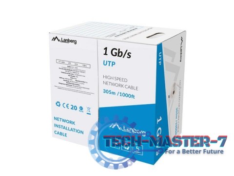 Kabel LAN UTP 1Gb/s 305m drut cca szary Kabel LAN UTP 1Gb/s 305m drut cca szary