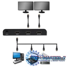 Aktywny rozdzielacz Splitter 2 x HDMI 4K x 2K | 6Gb/s | 60Hz