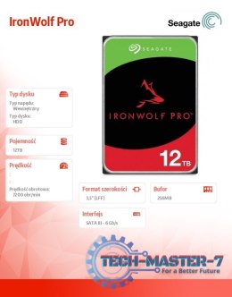 Dysk IronWolf Pro 12TB 3.5 256MB ST12000NT001