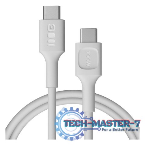 Kabel USB-C-USB-C PowerFlex 100W silikonowy 1.2m biały Kabel USB-C-USB-C PowerFlex 100W silikonowy 1.2m biały