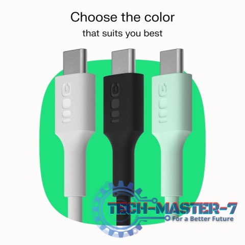 Kabel USB-C-USB-C PowerFlex 100W silikonowy 1.2m biały Kabel USB-C-USB-C PowerFlex 100W silikonowy 1.2m biały