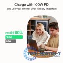 Kabel USB-C-USB-C PowerFlex 100W silikonowy 1.2m czarny