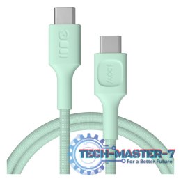 Kabel USB-C-USB-C PowerStream 100W oplot 1,2m zielony