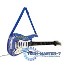 Gitara elektryczna rockowa ze wzmacniaczem mikrofonem dla dzieci niebieska