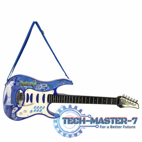 Gitara elektryczna rockowa ze wzmacniaczem mikrofonem dla dzieci niebieska Gitara elektryczna rockowa ze wzmacniaczem mikrofonem dla dzieci niebieska