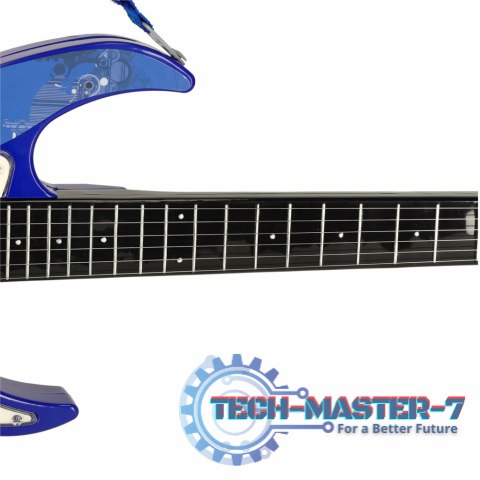 Gitara elektryczna rockowa ze wzmacniaczem mikrofonem dla dzieci niebieska Gitara elektryczna rockowa ze wzmacniaczem mikrofonem dla dzieci niebieska