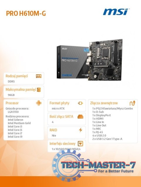 Płyta główna PRO H610M-G Płyta główna PRO H610M-G