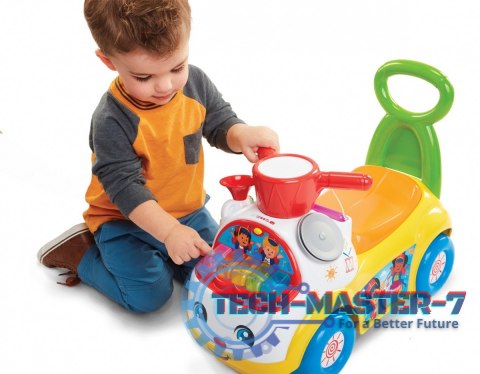 Jeździk Fisher Price Muzyczna Parada żółty Jeździk Fisher Price Muzyczna Parada żółty