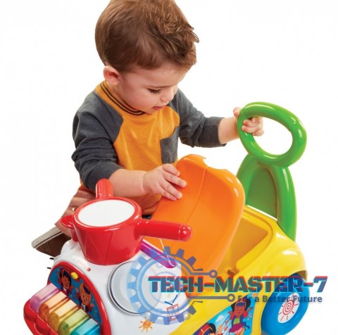 Jeździk Fisher Price Muzyczna Parada żółty Jeździk Fisher Price Muzyczna Parada żółty