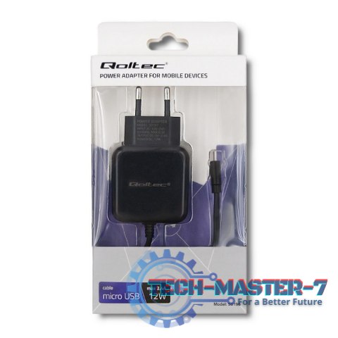 Ładowarka sieciowa 5V | 2.4A | 12W | Micro USB | Czarna Ładowarka sieciowa 5V | 2.4A | 12W | Micro USB | Czarna