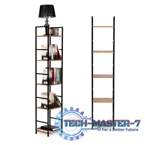 Regał drewniany nowoczesny metalowa rama LOFT 5 półek ModernHome ModernHome