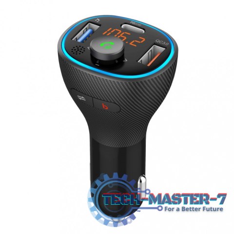 Transmiter samochodowy FM MP3 z funkcją BT, USB LCD FM-73 QC3.0 Transmiter samochodowy FM MP3 z funkcją BT, USB LCD FM-73 QC3.0