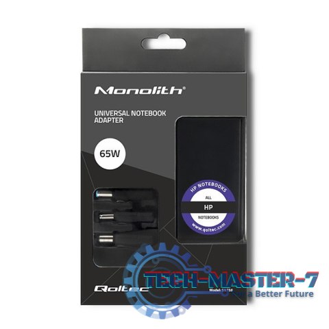 Zasilacz specjalizowany do HP | 65W | 3 wtyczki | + kabel zasilający Zasilacz specjalizowany do HP | 65W | 3 wtyczki | + kabel zasilający