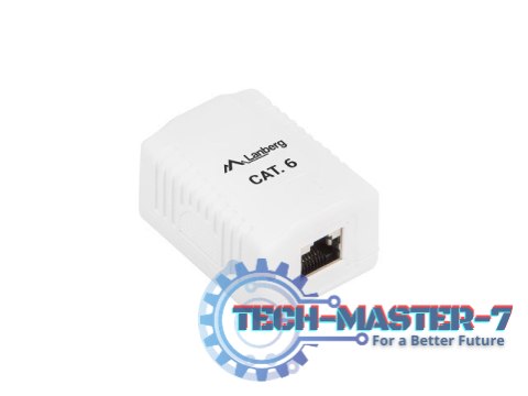 Gniazdo natynkowe 1x RJ45 Kat.6 białe ekranowane Gniazdo natynkowe 1x RJ45 Kat.6 białe ekranowane