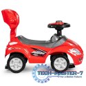 Autko jeździk, chodzik, pchacz 3w1 deluxe klakson - czerwone MULTISTORE