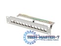 Patch Panel 12 Port 1U 10 cali FTP z organizerem do modułów keystone szary