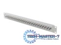 Patch panel 24 porty 19 cali gniazdo Typ F beczka szary