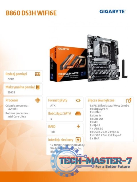 Płyta główna B860 DS3H WIFI6E Płyta główna B860 DS3H WIFI6E
