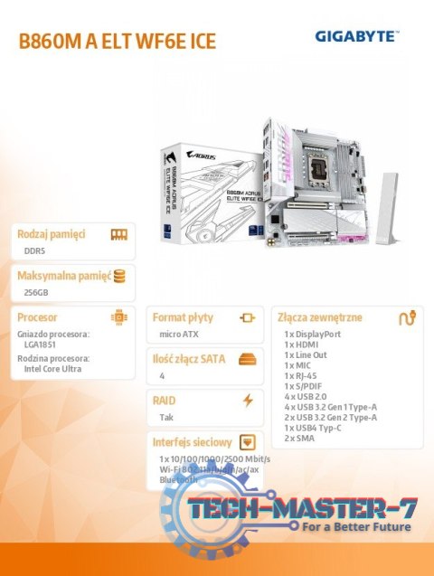 Płyta główna B860M A ELT WIFI6E ICE Płyta główna B860M A ELT WIFI6E ICE