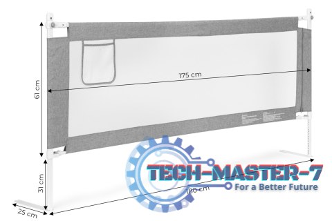 Barierka ochronna na łóżko 180 cm osłona zabezpieczenie dla dzieci ECOTOYS ECOTOYS Barierka ochronna na łóżko 180 cm osłona zabezpieczenie dla dzieci ECOTOYS ECOTOYS