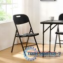 Komplet 2 krzeseł składanych zestaw cateringowy metal HDPE czarne ModernHome ModernHome