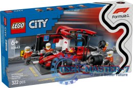 LEGO 60443 CITY - F1 Pit stop i mechanicy z bolidem Ferrari