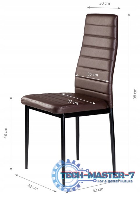 Zestaw krzeseł do jadalni salonu z ekoskóry 4 szt. wysokie oparcie - brązowe ModernHome ModernHome Zestaw krzeseł do jadalni salonu z ekoskóry 4 szt. wysokie oparcie - brązowe ModernHome ModernHome