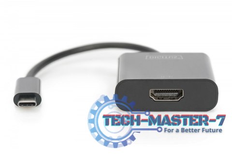 Adapter graficzny HDMI 4K 30Hz UHD na USB 3.1 Typ C, z audio, czarny, dł. 15cm Adapter graficzny HDMI 4K 30Hz UHD na USB 3.1 Typ C, z audio, czarny, dł. 15cm
