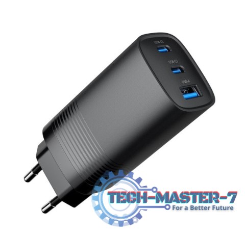 GEMBIRD SZYBKA ŁADOWARKA USB POWER DELIVERY USB TYPU C, 3X USB, 65 W, GAN CZARNA GEMBIRD SZYBKA ŁADOWARKA USB POWER DELIVERY USB TYPU C, 3X USB, 65 W, GAN CZARNA