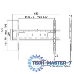 Uchwyt ścienny LCD/LED VESA, 37-70', max. 50kg